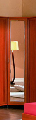 Шкаф угловой для одежды с зеркалом 30Р Каркас: ЛДСП  Фасад:  рамочный (мебельный профиль) Итальянский Орех 850 х 2086 х 849
