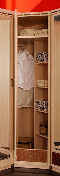 СП Кэри Голд МлДуб - Шкаф для платья и белья угловой с зеркалом